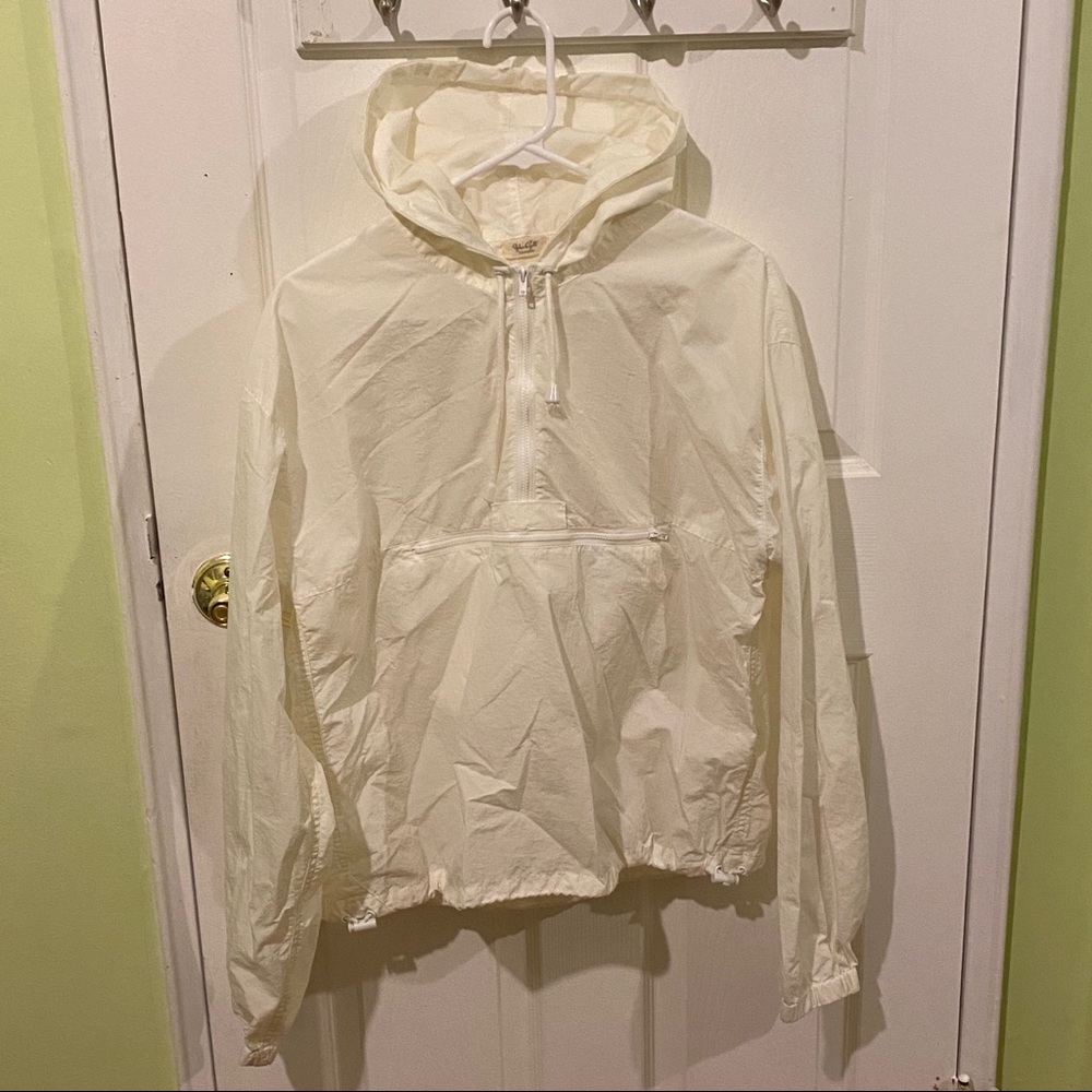 Brandy Melville white Half-zip windbreaker